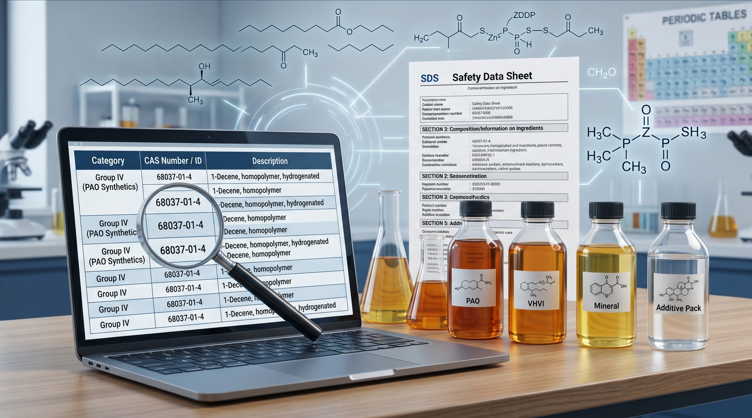 機油 SDS 常見成分與 CAS 號碼對照表