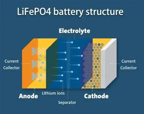 鋰鐵電池運作示意圖